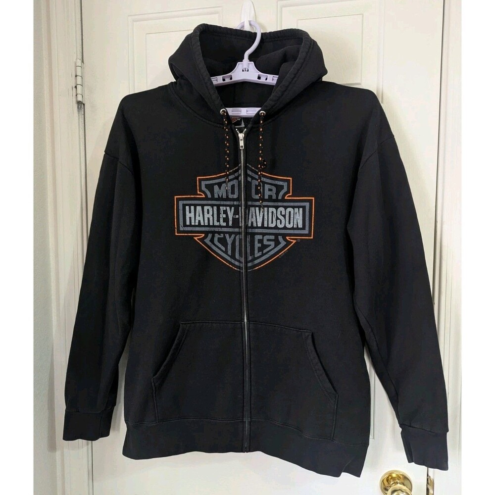 Harley Davidson Zip Hoodie Sweatshirt Mens XXL Black Roadrunner Goodyear AZ Logo